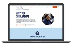 Computer with scholarship directory page