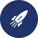 Rocket icon depicting improvement